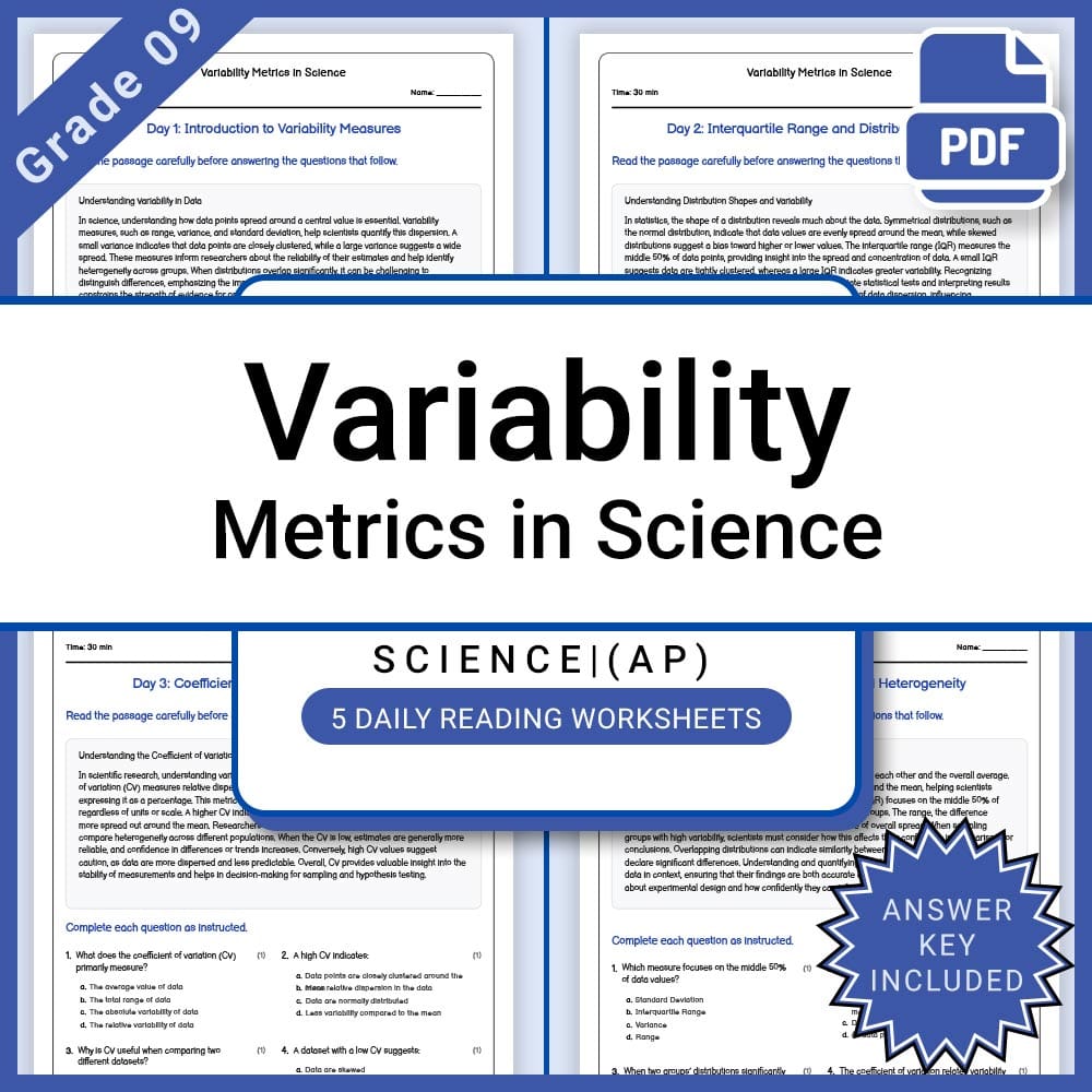 Grade 9 Science Lesson Group - AP Framework Daily Reading Worksheets — included worksheet 9
