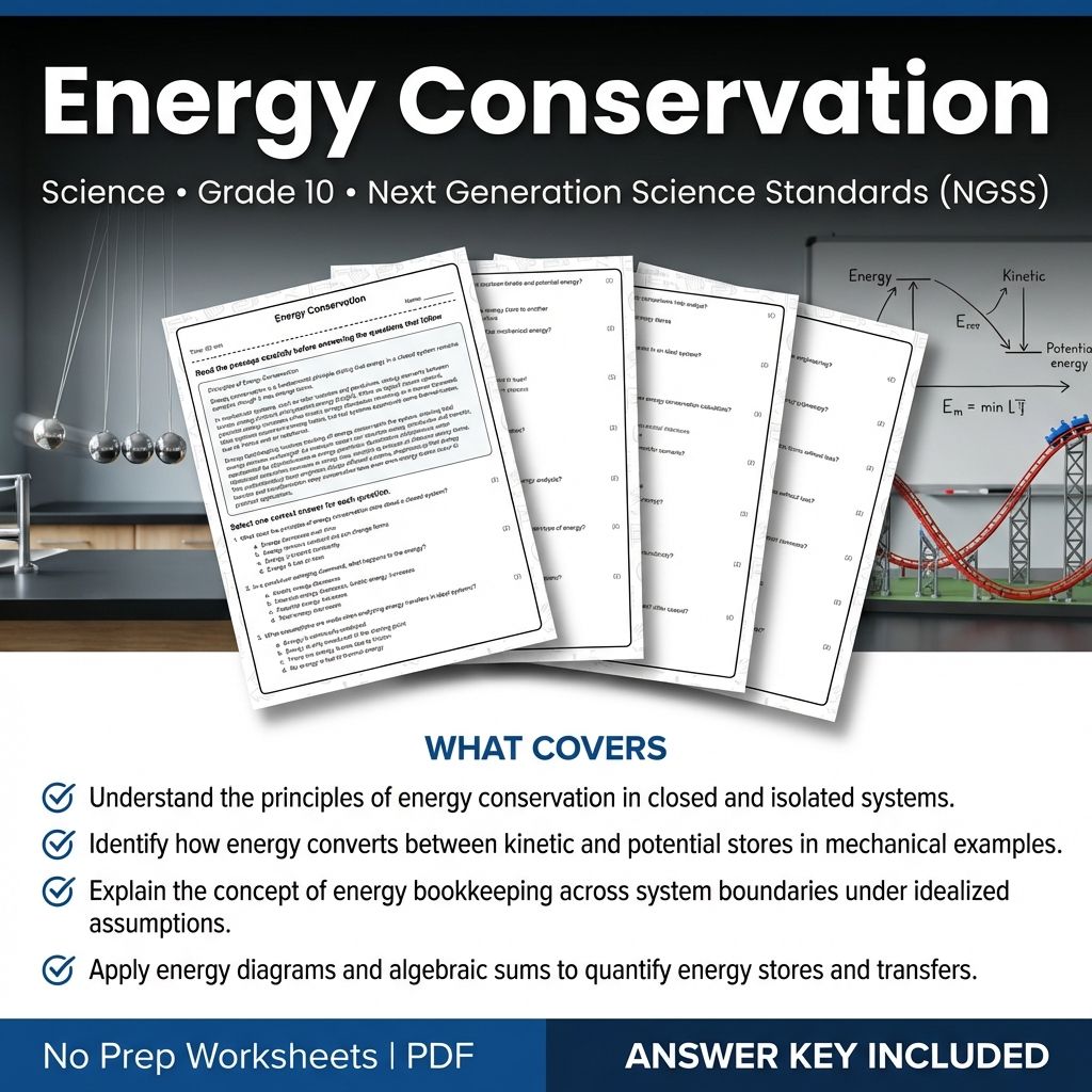 Grade 10 Science Worksheets Bundle | Environmental, Physics & Biology Topics — included worksheet 50