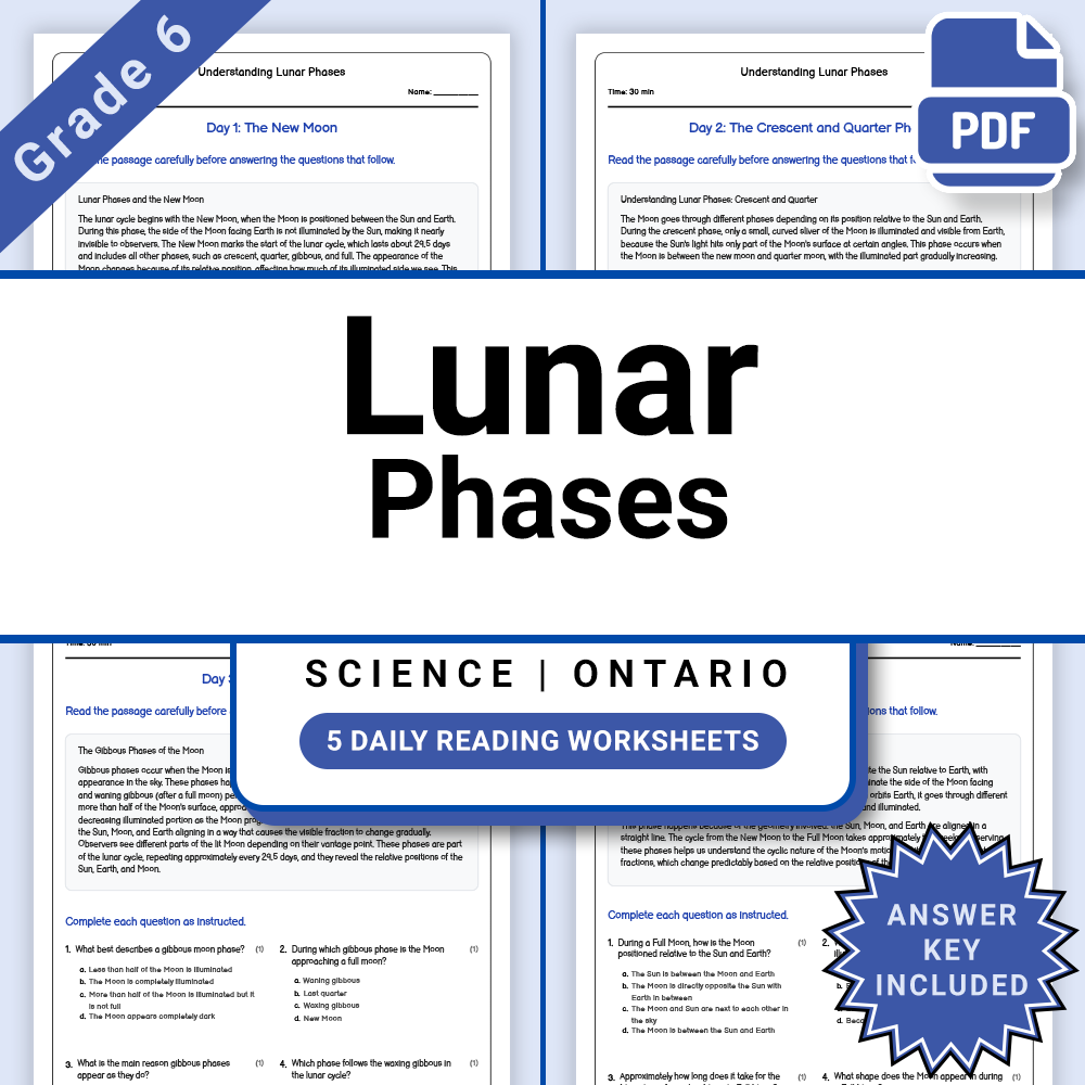Grade 6 Science Lesson Bundle | Sun, Earth, Moon & Space Concepts — included worksheet 9
