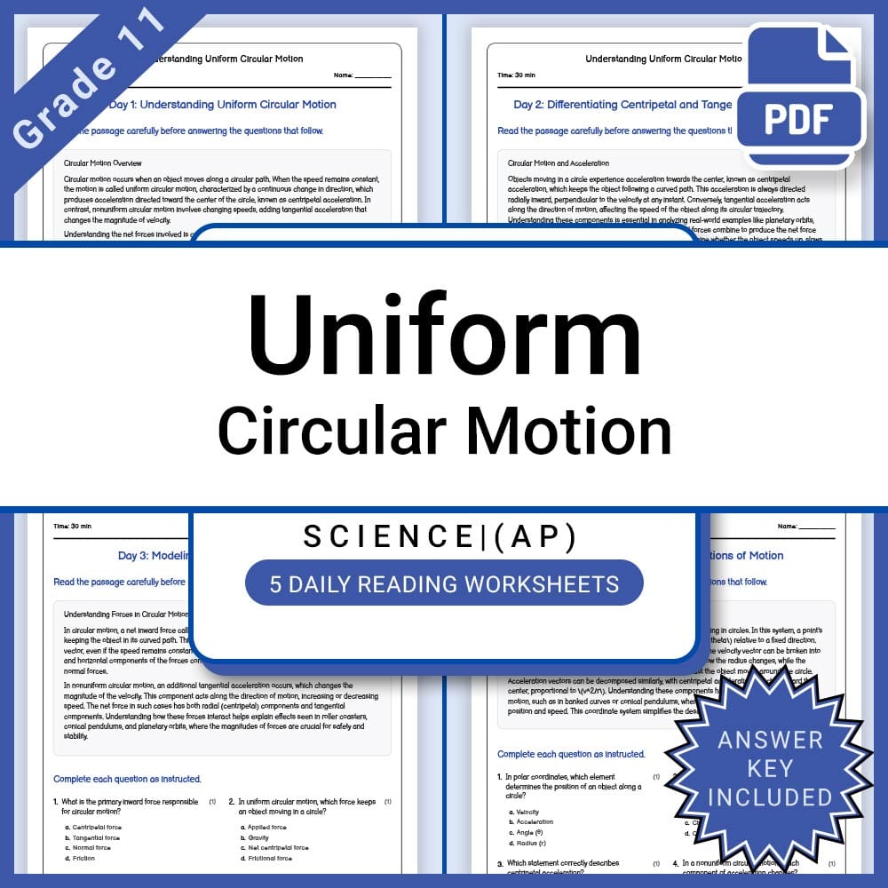 AP Physics Principles Activities & Worksheets | Grade 11 Advanced Placement  — included worksheet 8
