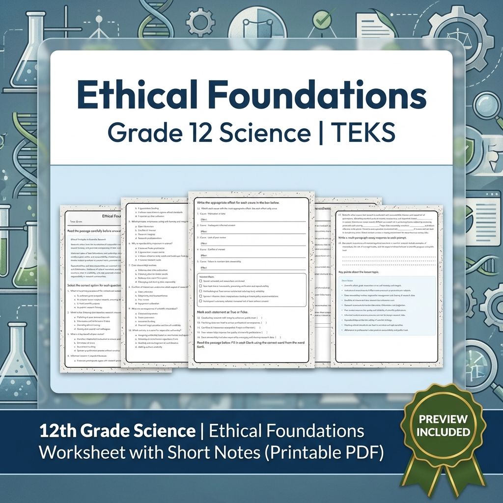 Grade 12 Science Workbook Bundle – Environmental, Genetics, Space & More — included worksheet 46