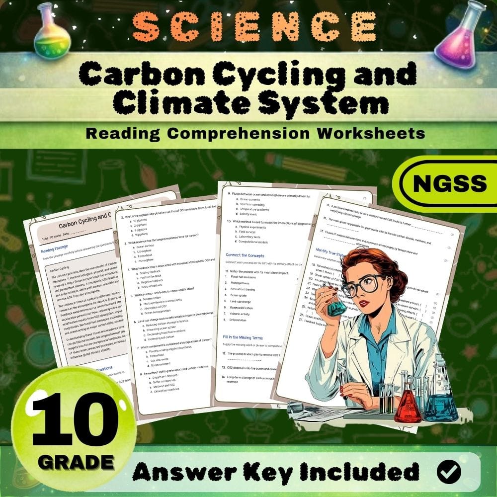 Grade 10 Science NGSS Bundle | Worksheets for Earth, Life & Physical Sciences — included worksheet 53