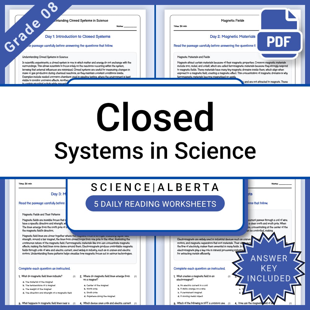 Grade 8 Science Lesson Group Bundle | Alberta Framework — included worksheet 12