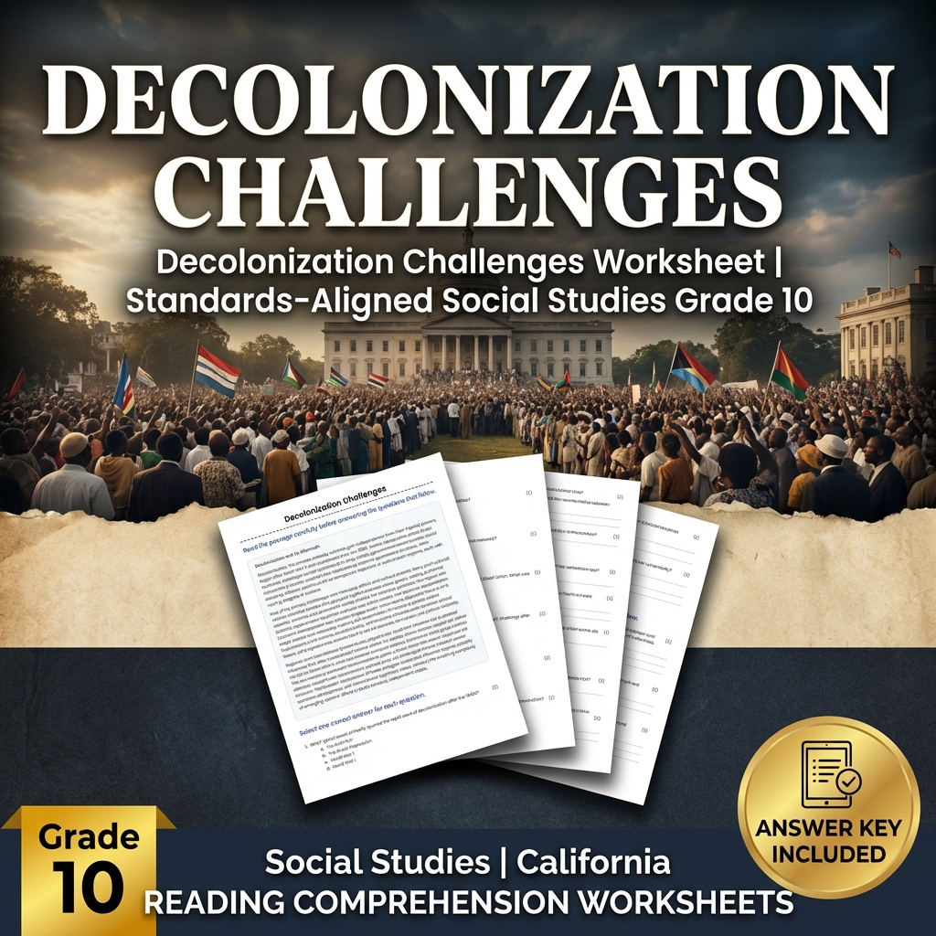Decolonization Challenges Worksheet | Standards-Aligned Social Studies Grade 10
