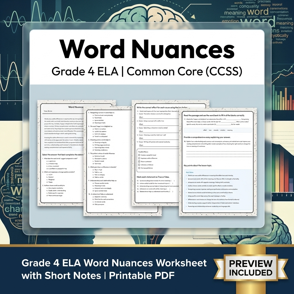 Grade 4 Text Evidence, Language & Writing ELA Full-Year Bundle: CCSS — included worksheet 33