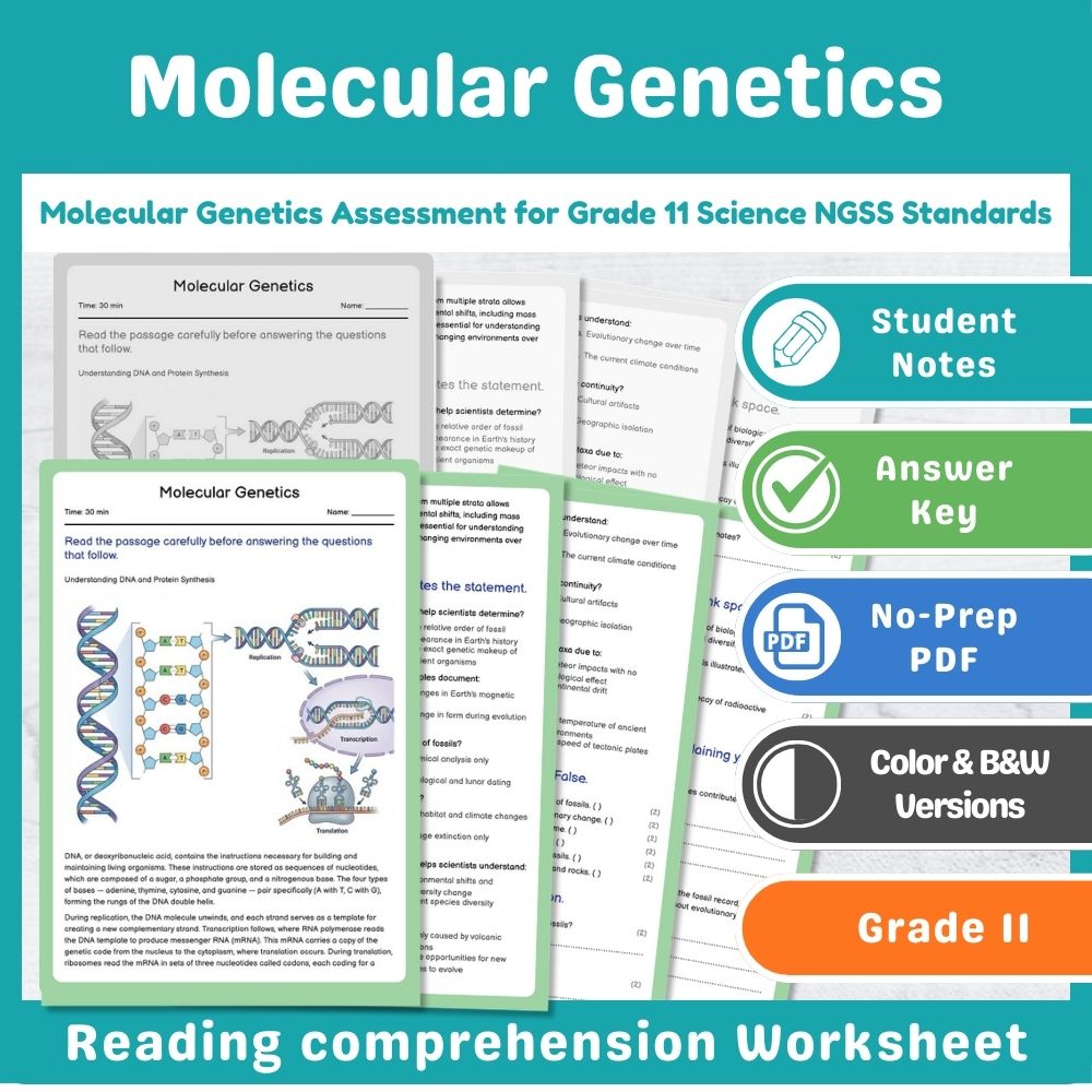 Grade 11 Science Mini Bundle – Genetics & Mutation Assessment Pack — included worksheet 3