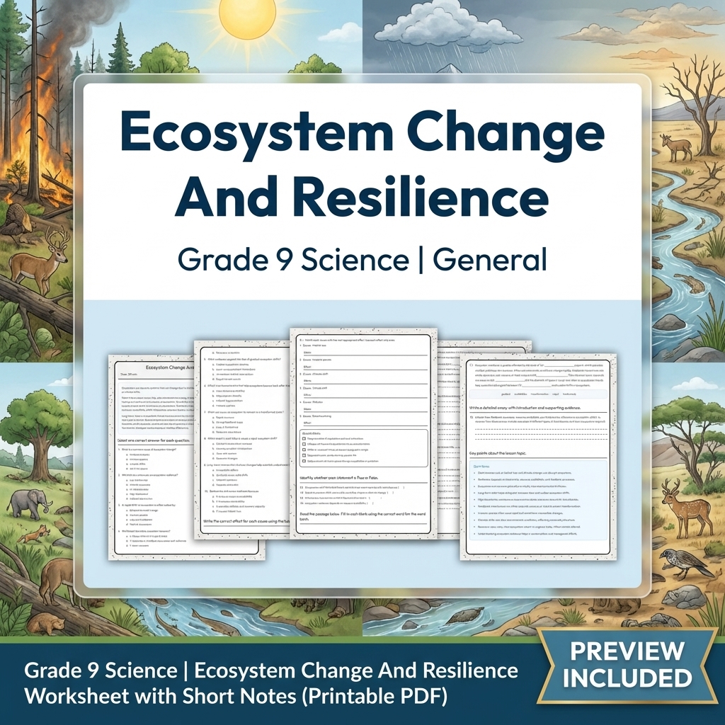 Grade 9 Science Data & Model Reasoning Full-Year Bundle: General Framework — included worksheet 28