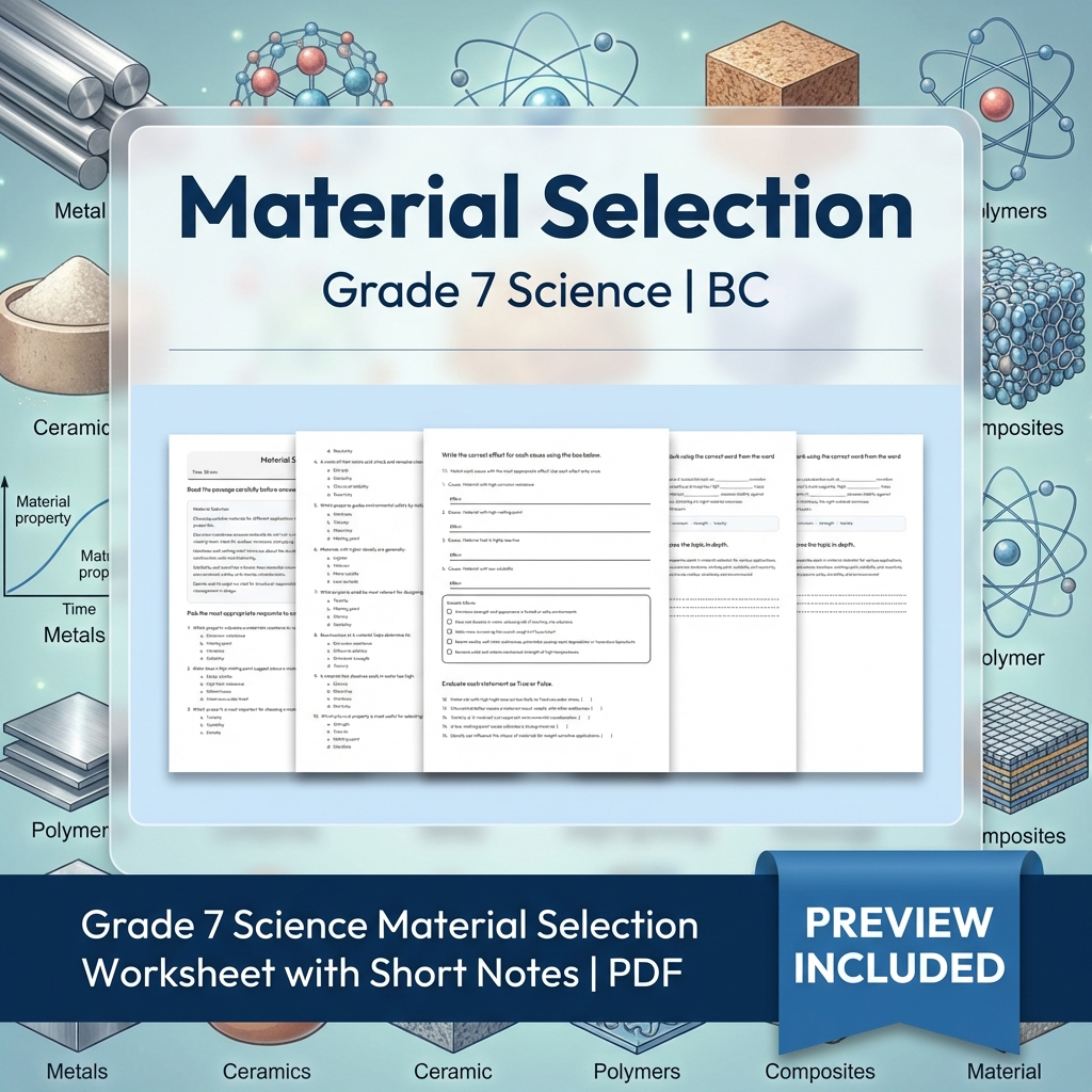 Grade 7 Science Full Year Bundle Ecosystems, Cells & Earth Processes Worksheets — included worksheet 39