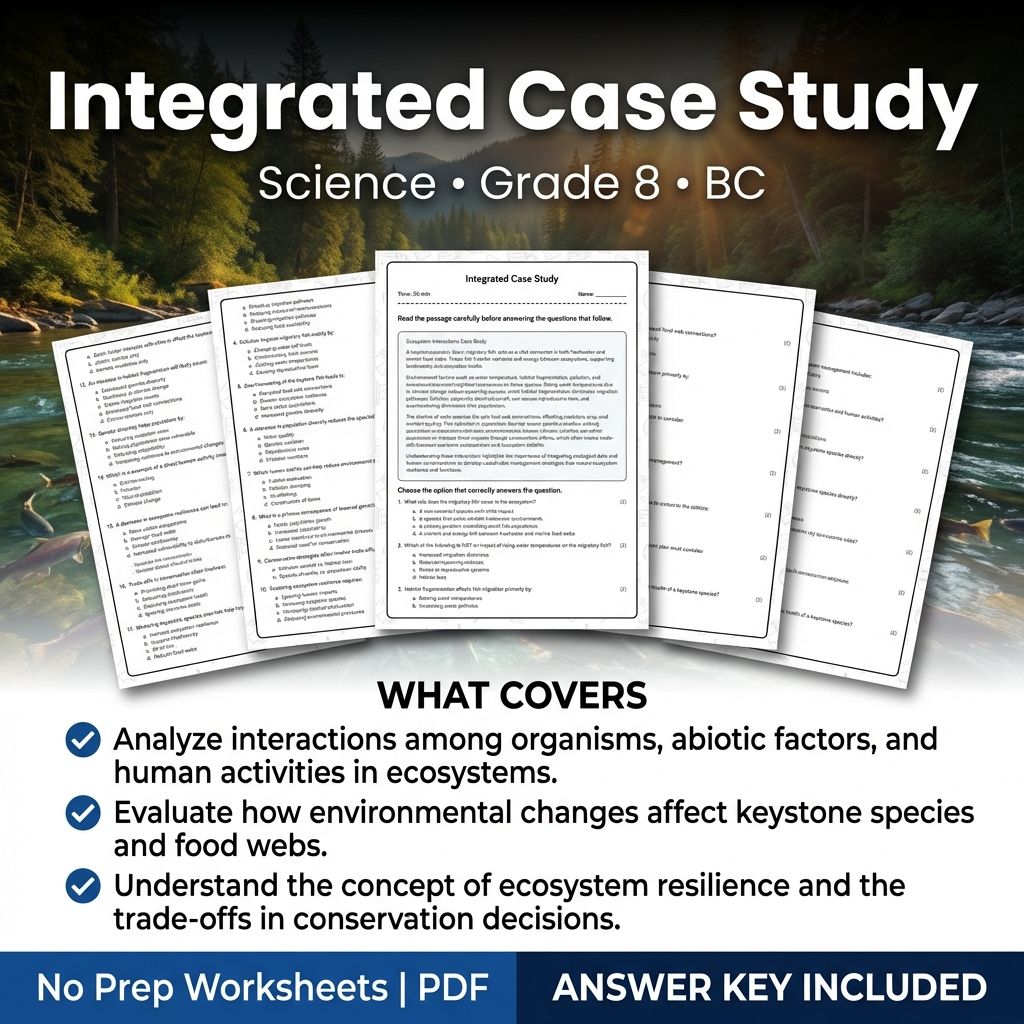Grade 8 Science | Integrated Case Study Worksheet with Answer Key(Printable PDF)
