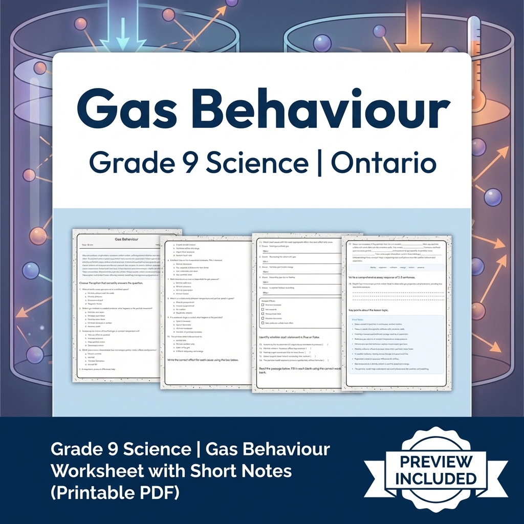 Grade 9 Science Lesson Group Bundle | Ontario Curriculum Worksheets — included worksheet 11