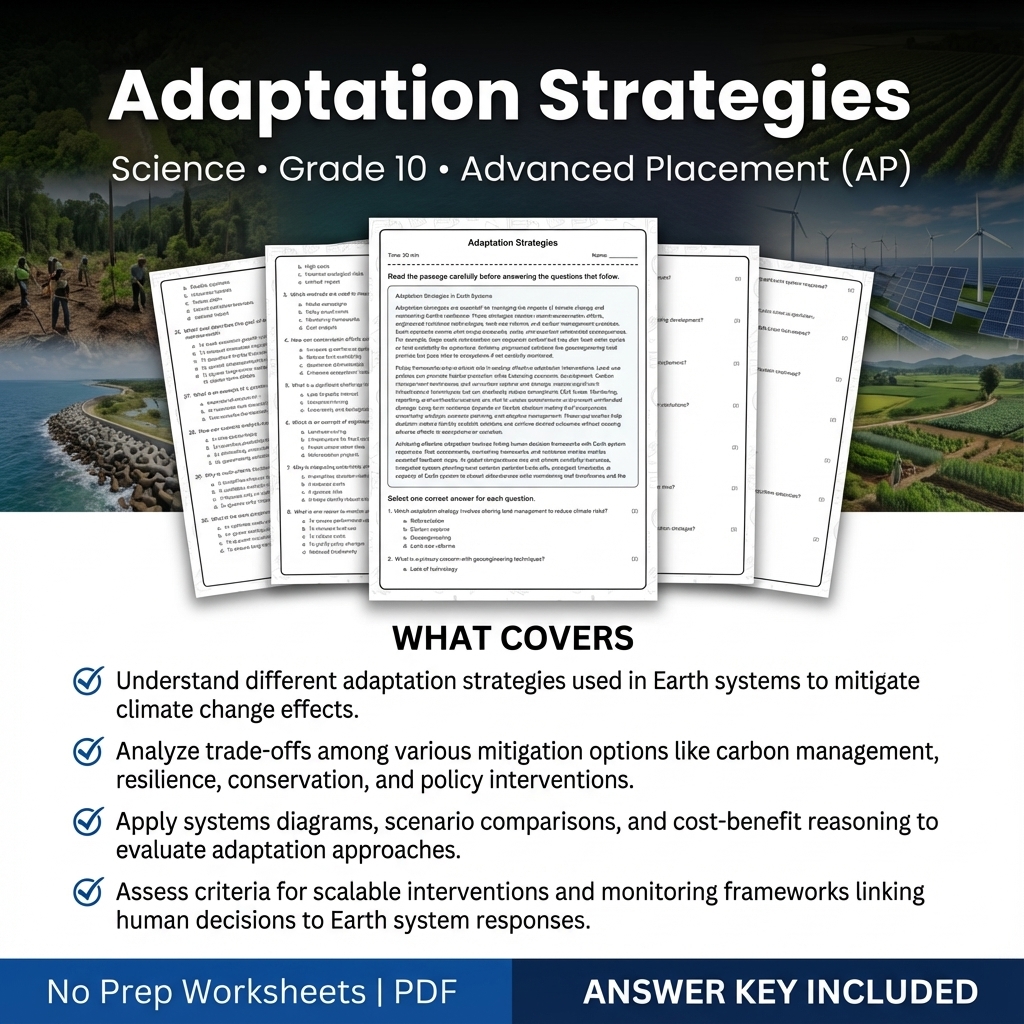 Grade 10 Science Unit Worksheet Bundle – Geology, Climate, Plate Tectonics — included worksheet 7
