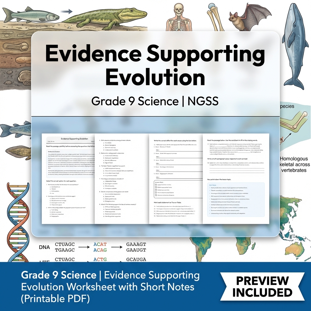 Grade 9 Science NGSS Worksheet Bundle – Comprehensive Year-Long Assessment Pack — included worksheet 45