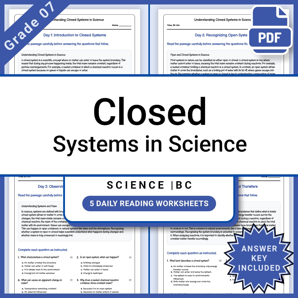 Grade 7 Science Lesson Group Bundle | States, Reactions & Properties — included worksheet 9