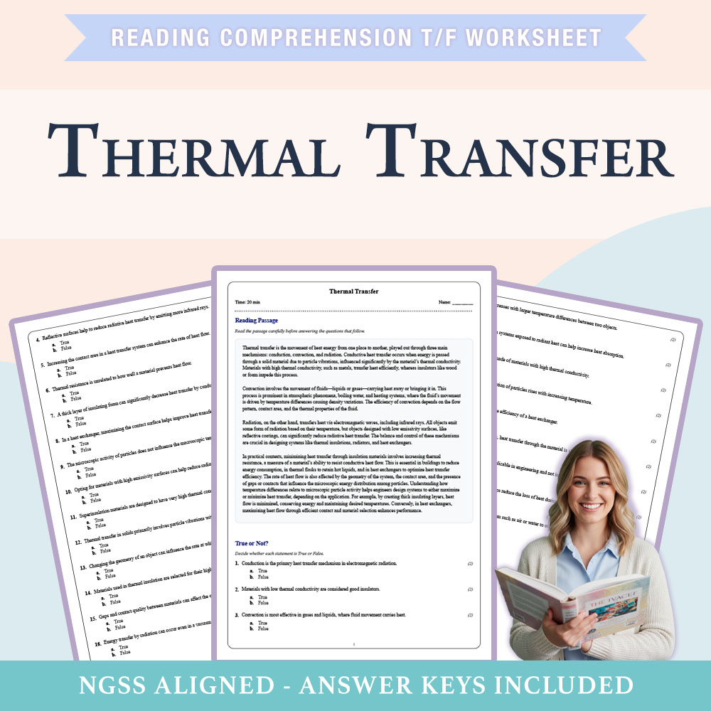 Grade 8 Science reading comprehensions true or false worksheet worksheet — 8th Grade Science | Thermal Transfer Worksheet…
