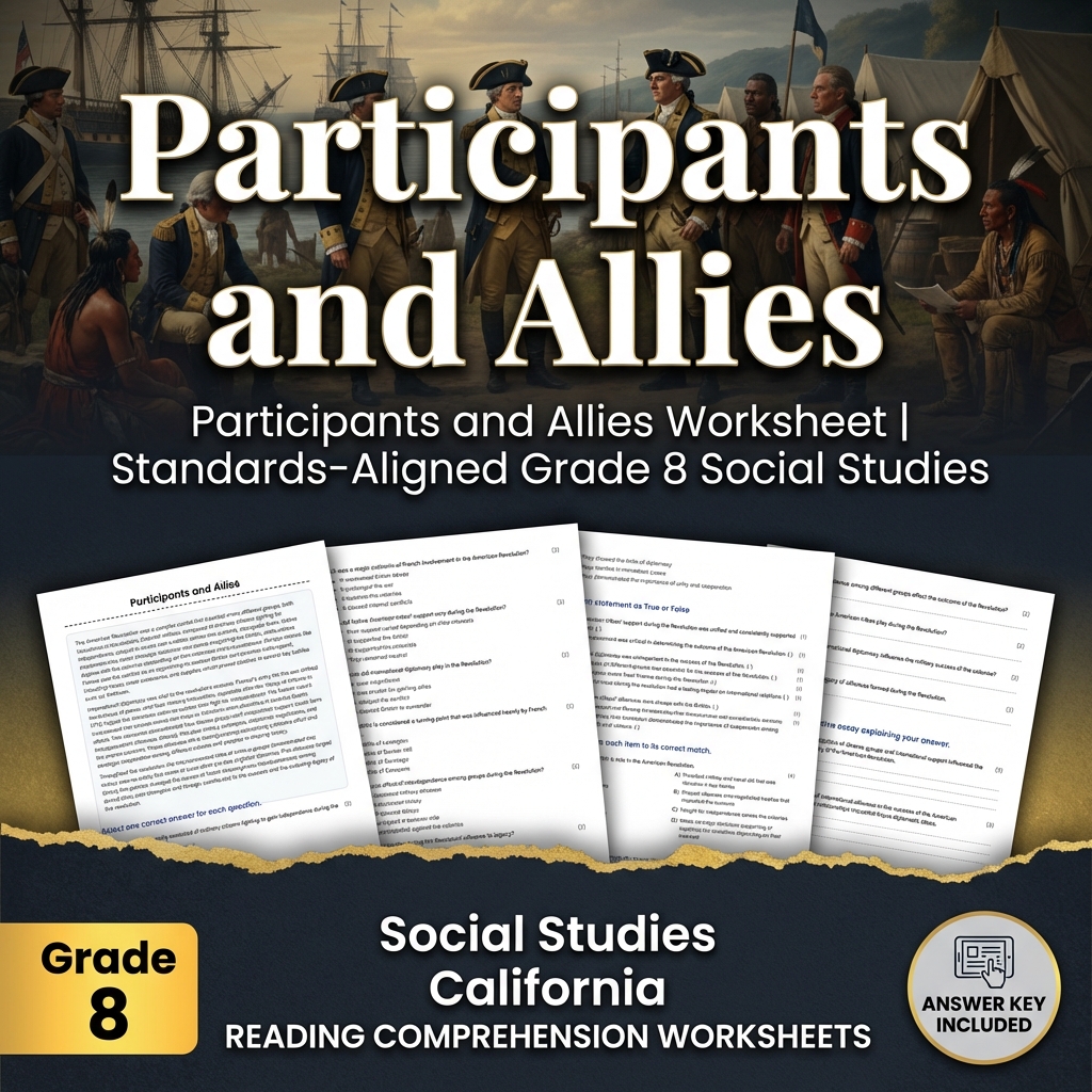 Participants and Allies Worksheet | Standards-Aligned Grade 8 Social Studies