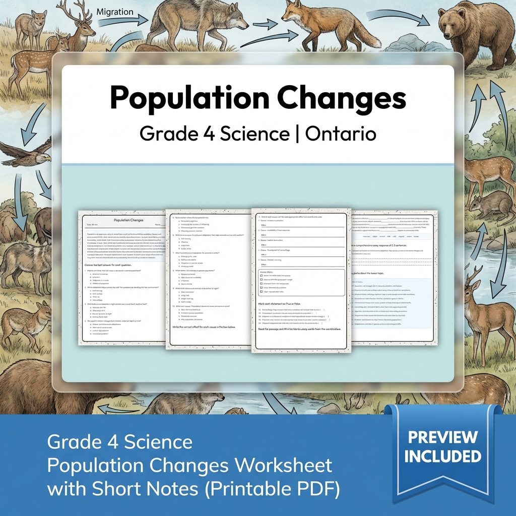 Grade 4 Science Lesson Group Bundle – Ontario Framework Units — included worksheet 7