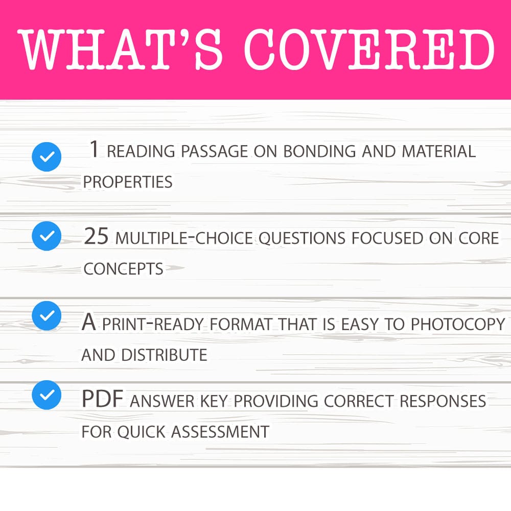 Grade 11 Science worksheet mcq paper worksheet — Grade 11 Science — Bonding and Properties Worksheet MCQ Paper — page 2