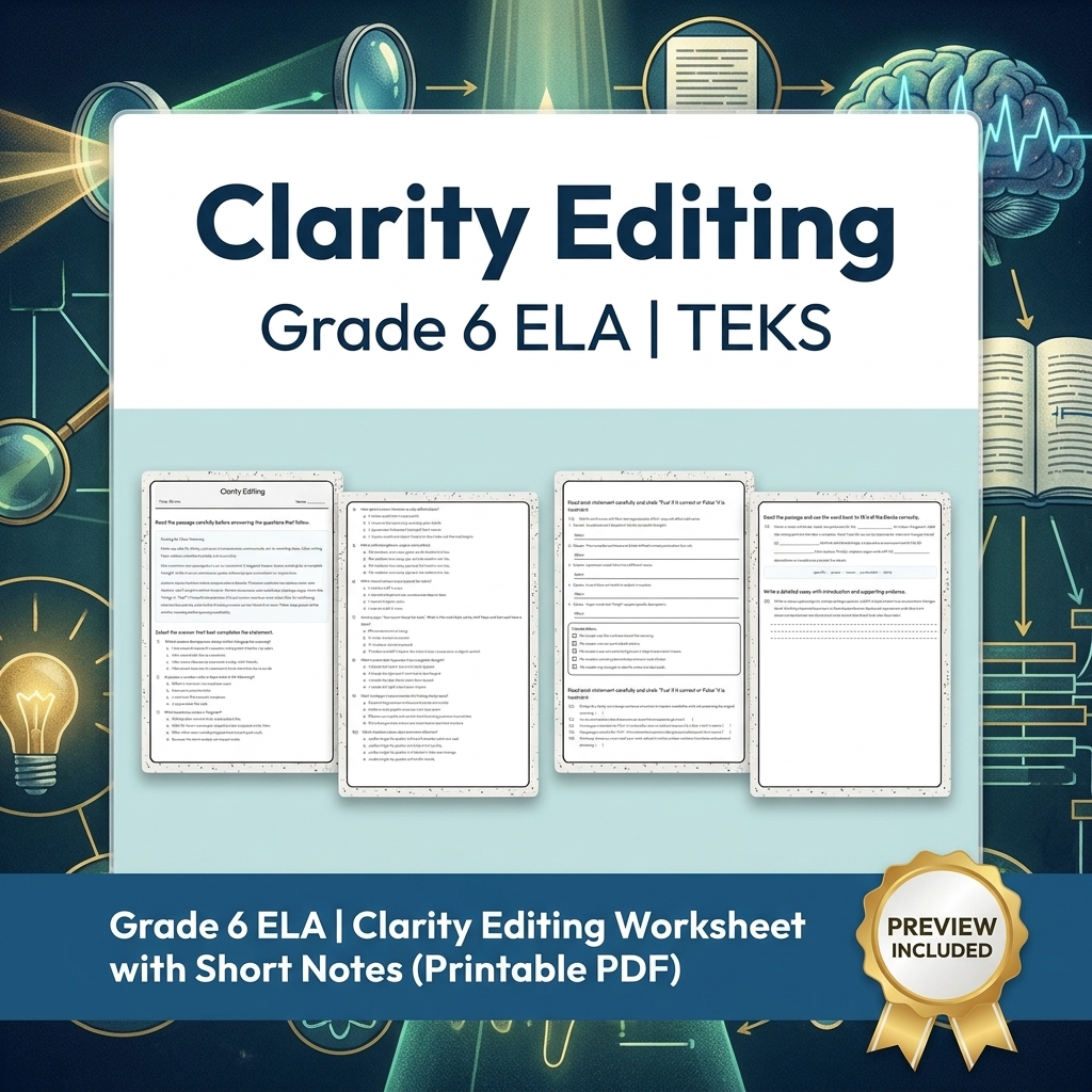 Grade 6 Evidence-Based Text Analysis ELA Full-Year Bundle (TEKS) Worksheets — included worksheet 21