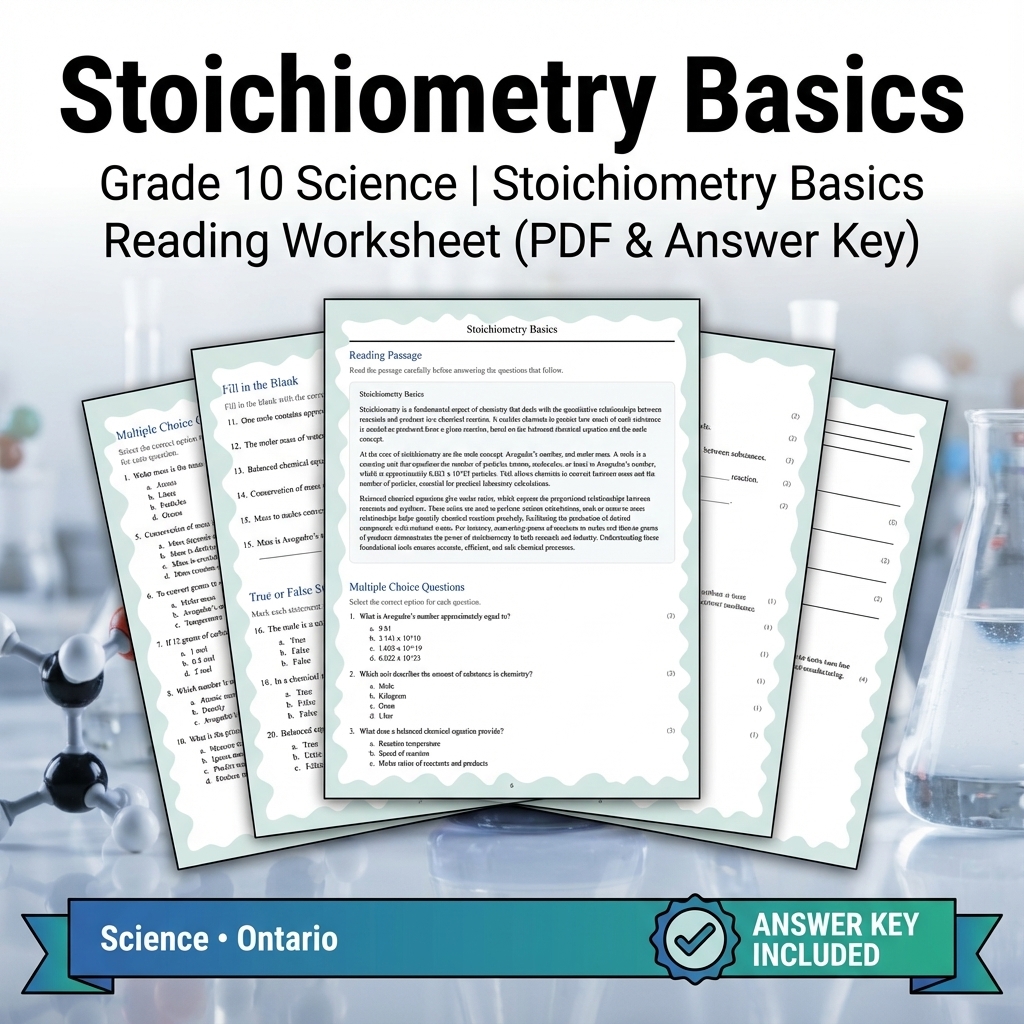 Grade 10 Science Unit Bundle | Chemistry, Atomic Structure & Reactions — included worksheet 9
