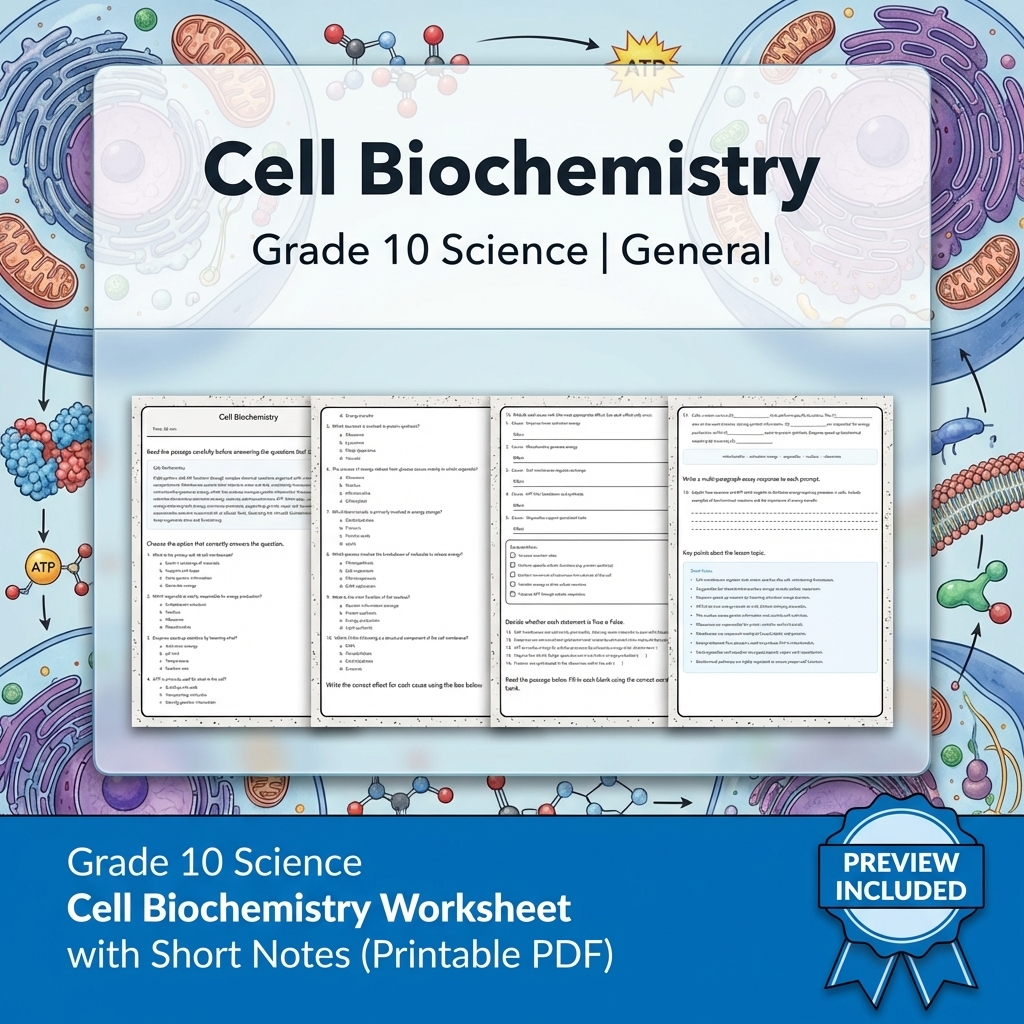 Grade 10 Science Modeling & Evidence Reasoning Full-Year Bundle | General — included worksheet 31