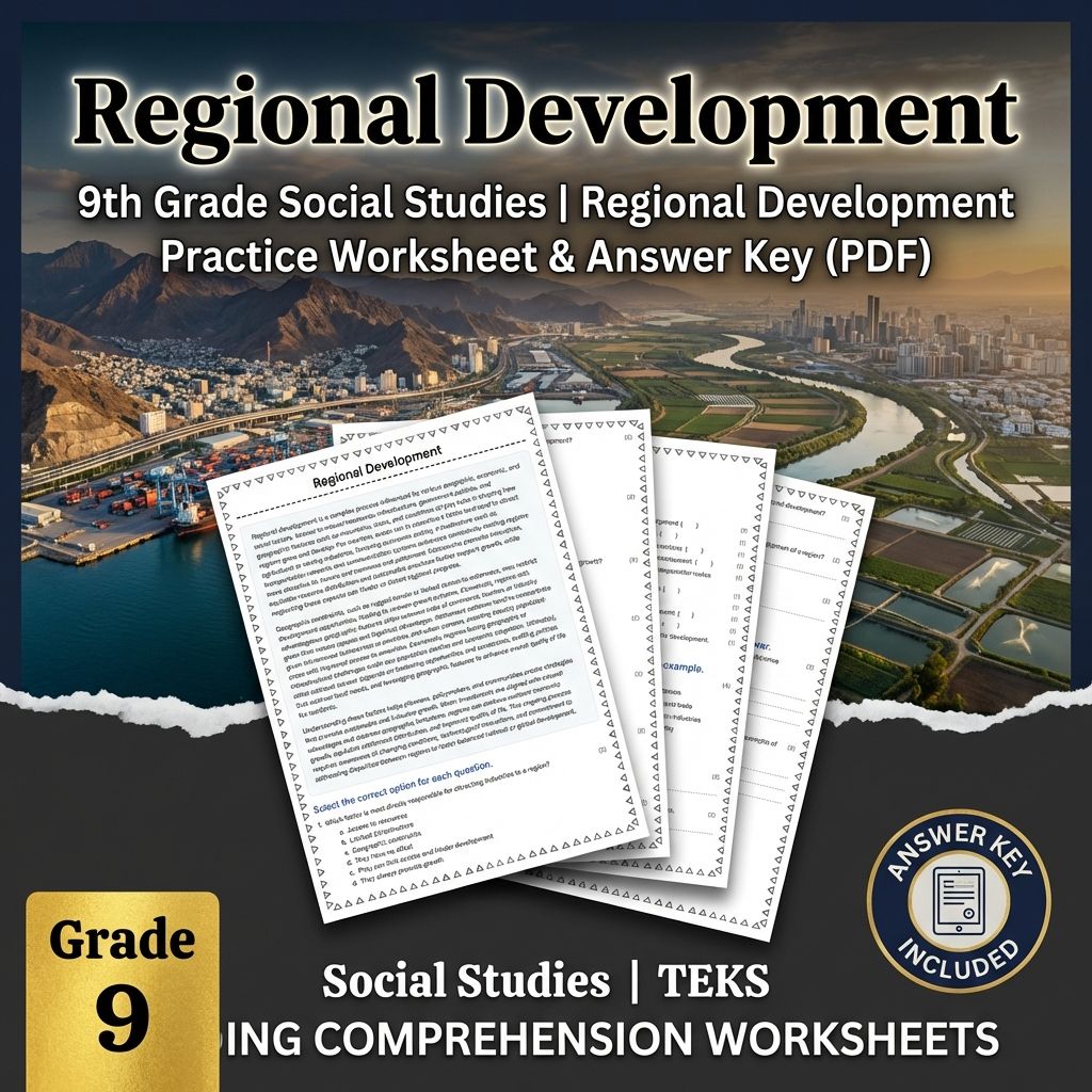 9th Grade Social Studies | Regional Development Practice Worksheet & Answer Key