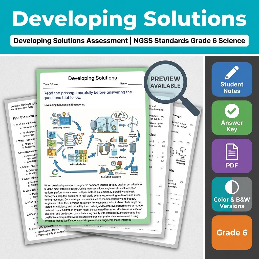 Grade 6 Science Full Year Bundle | NGSS Assessment Resources (Printable) — included worksheet 38