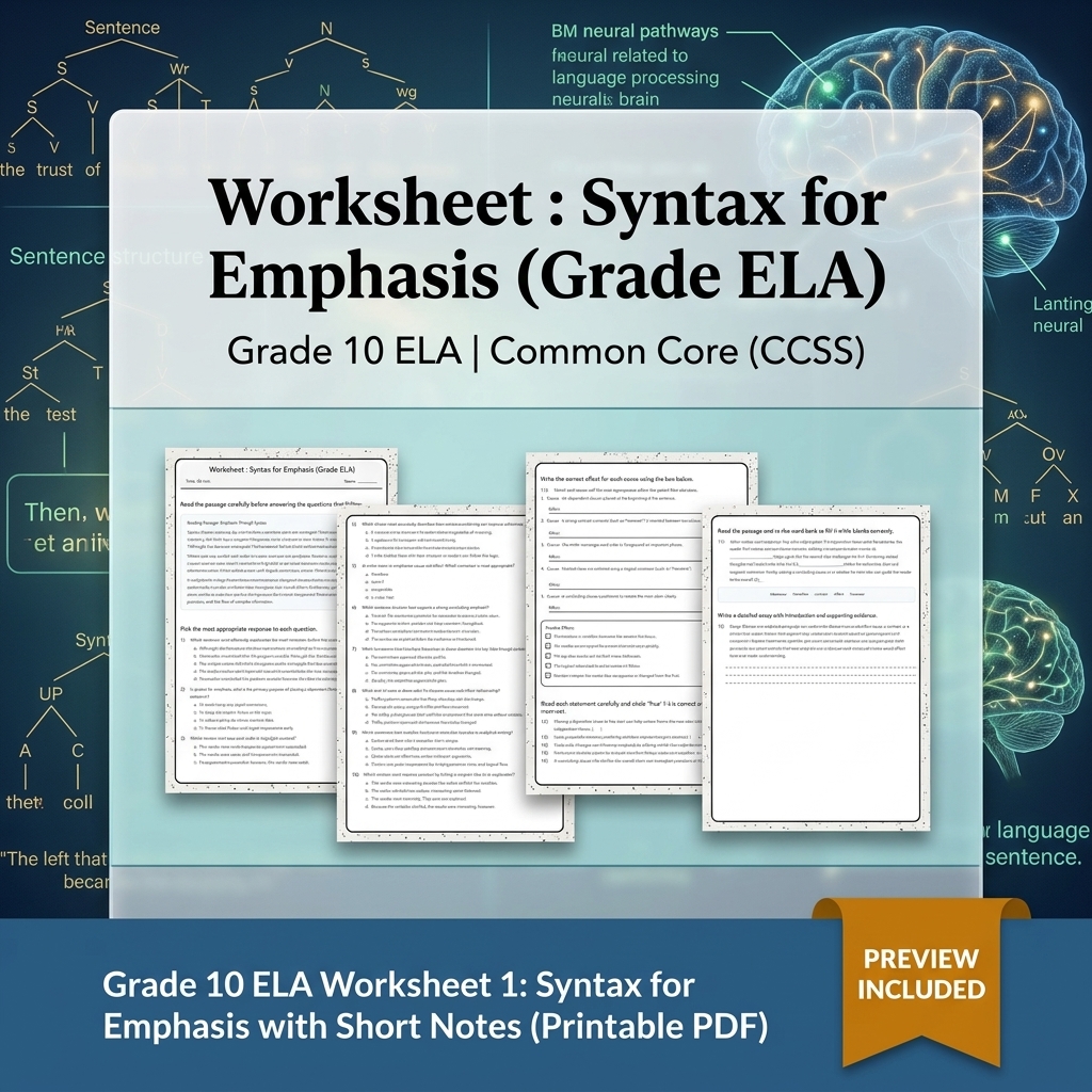 Grade 10 Source Integration & Writing Skills ELA Full-Year Bundle (CCSS) — included worksheet 36