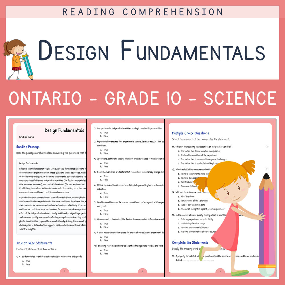 Grade 10 Science worksheet elena worksheet — Grade 10 |Science | Design Fundamentals Worksheet Elena | Ontario Standards —…