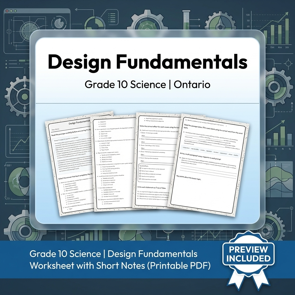 Grade 10 Science Lesson Group Bundle | Ontario Curriculum Worksheets — included worksheet 10
