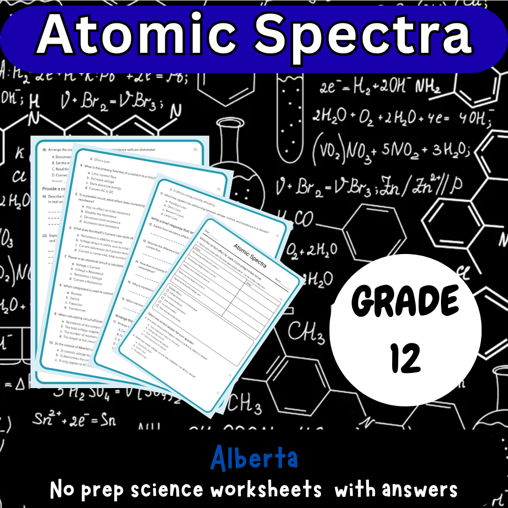 Grade 12 Science – Atomic Spectra (Worksheet + Answer Key) | Alberta Standard