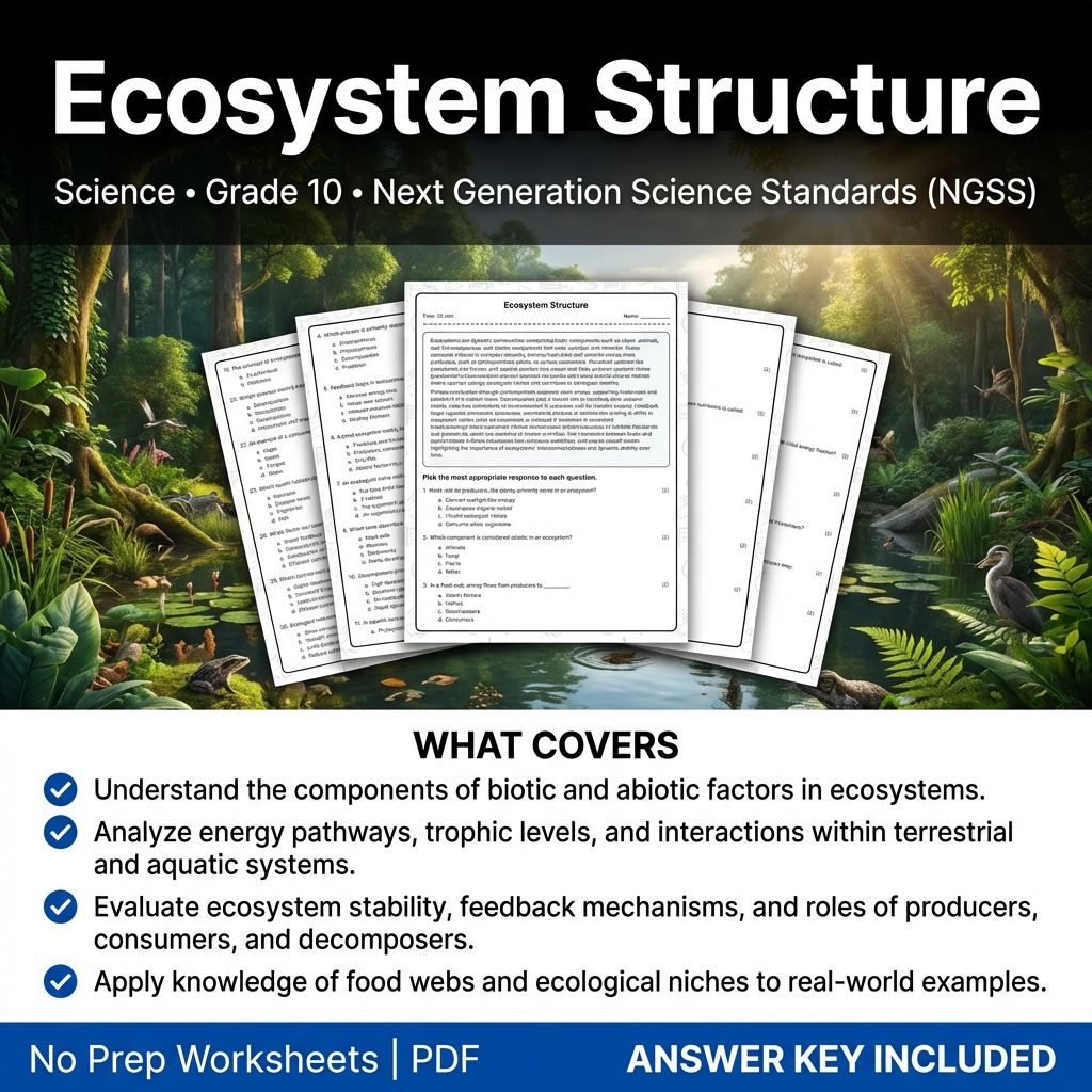 Grade 10 Science Worksheets Bundle | Environmental, Physics & Biology Topics — included worksheet 52
