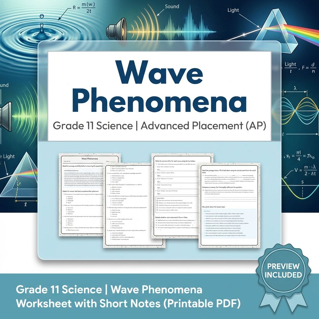 Grade 11 Physics Unit Worksheet Pack | Kinematics, Forces & Energy (Collection) — included worksheet 9
