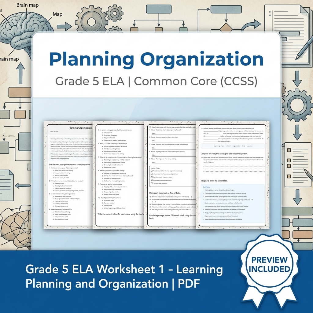 Grade 5 Text Evidence, Writing, and Language ELA Full-Year Bundle — included worksheet 35