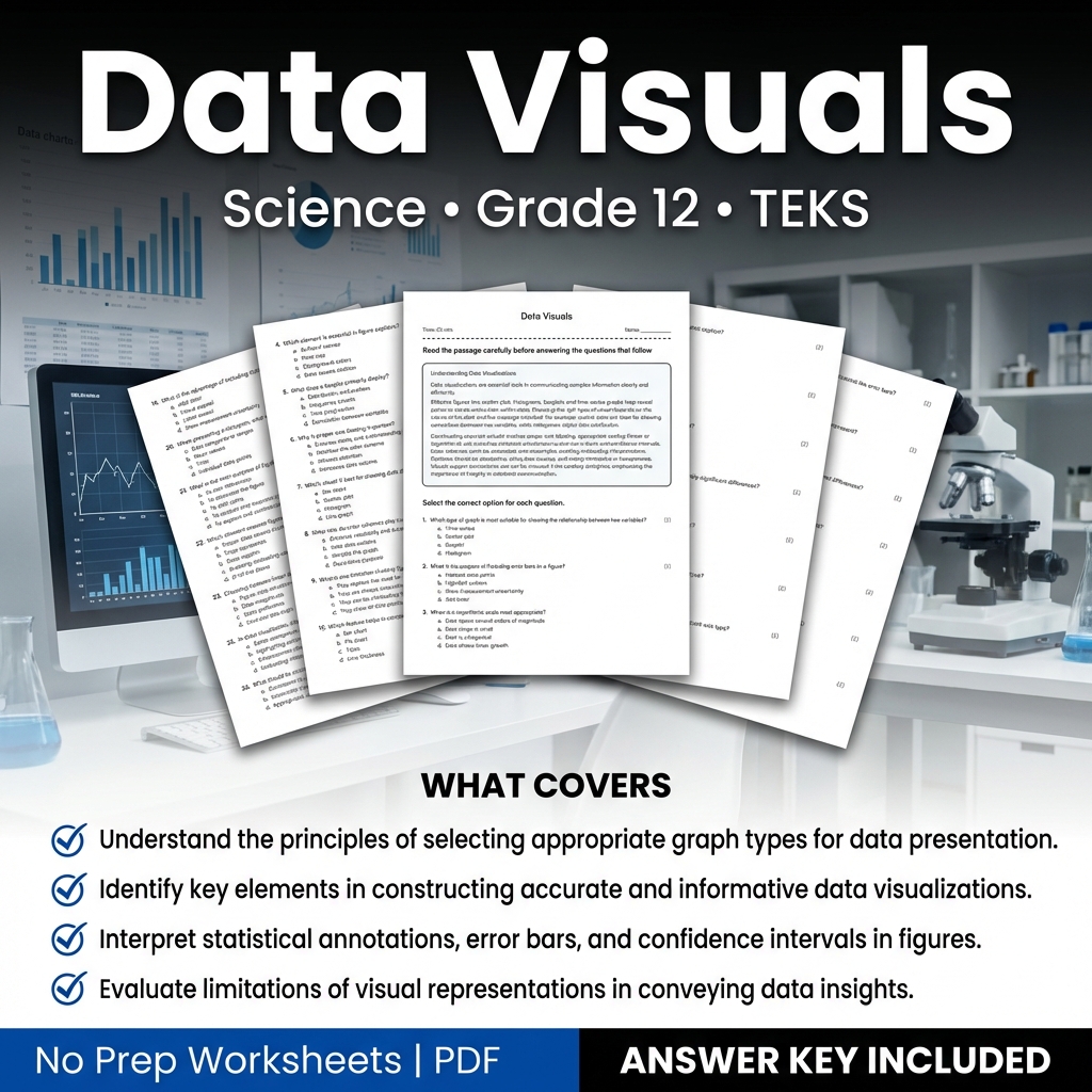 Data Visuals Worksheet for Grade 12 Science | PDF with Answer Key