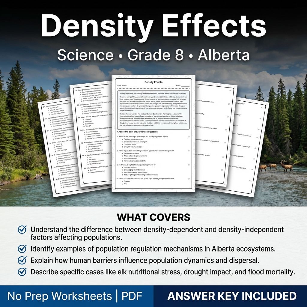 Density Effects Worksheet for Grade 8 Science | Alberta standards