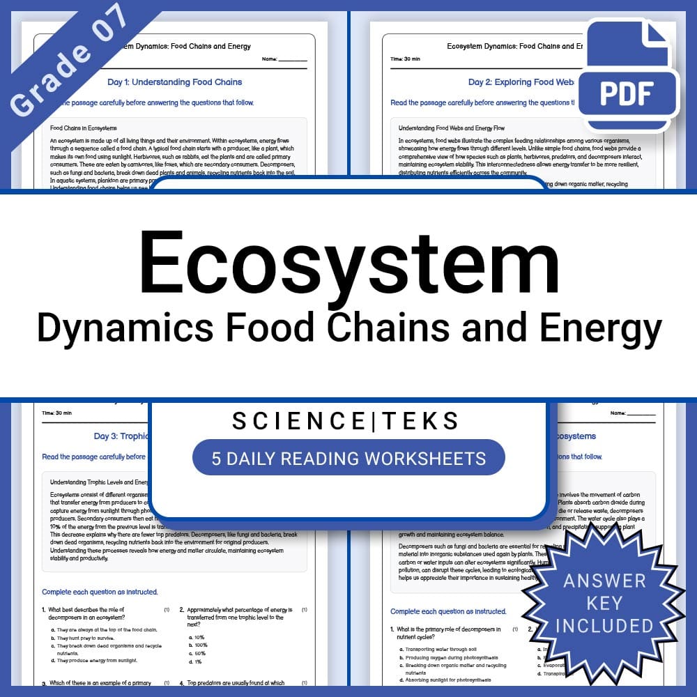 Grade 7 Science Full Year Bundle | TEKS-Aligned Curriculum for Middle School — included worksheet 43