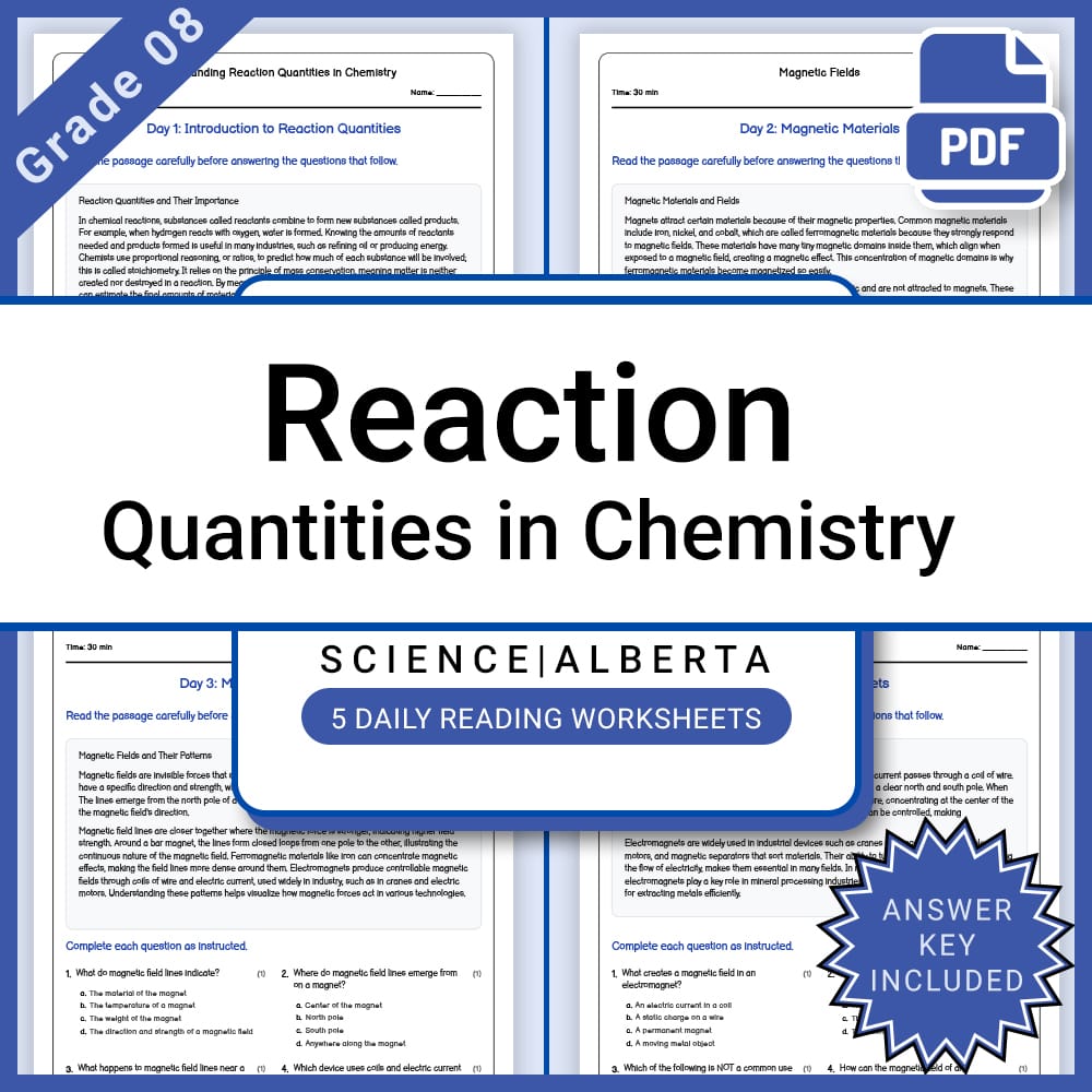 Grade 8 Science Lesson Group Bundle | Alberta Framework — included worksheet 13