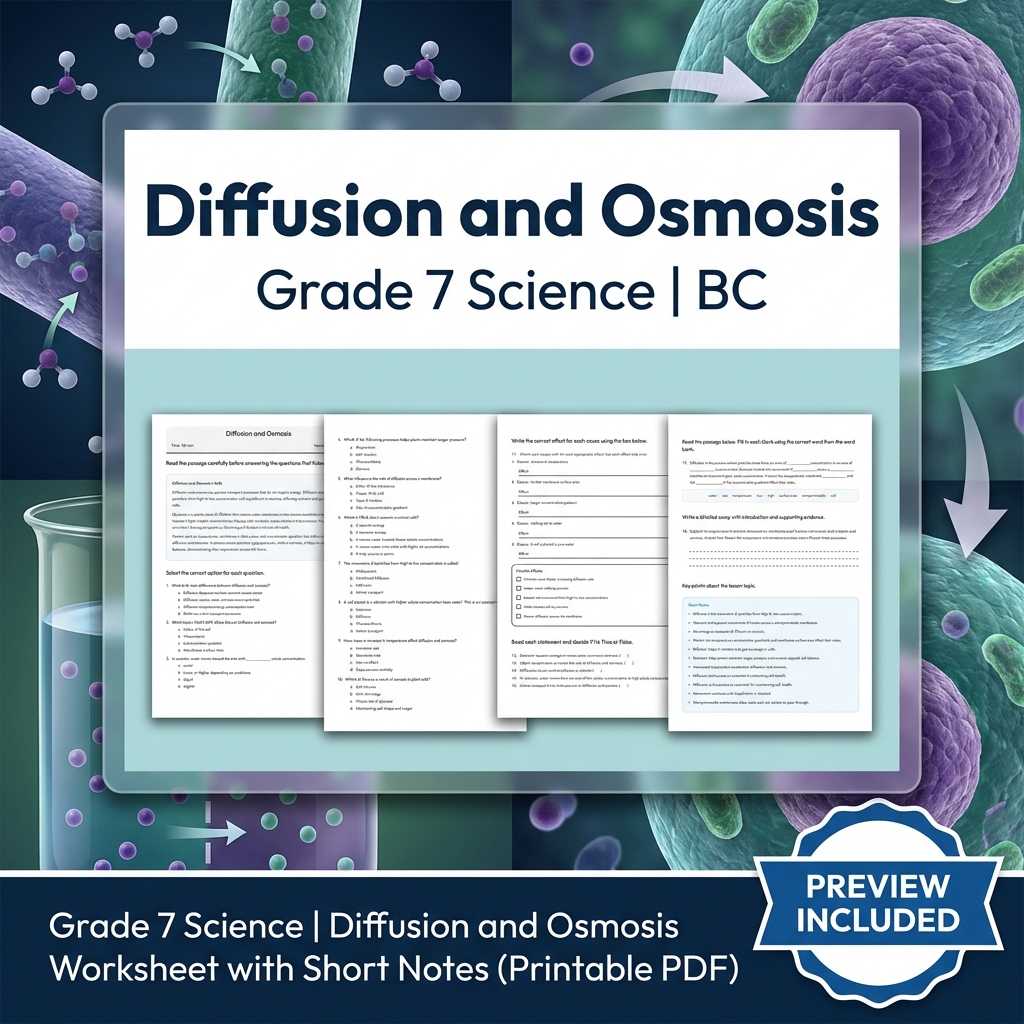 Grade 7 Science Full Year Bundle Ecosystems, Cells & Earth Processes Worksheets — included worksheet 40
