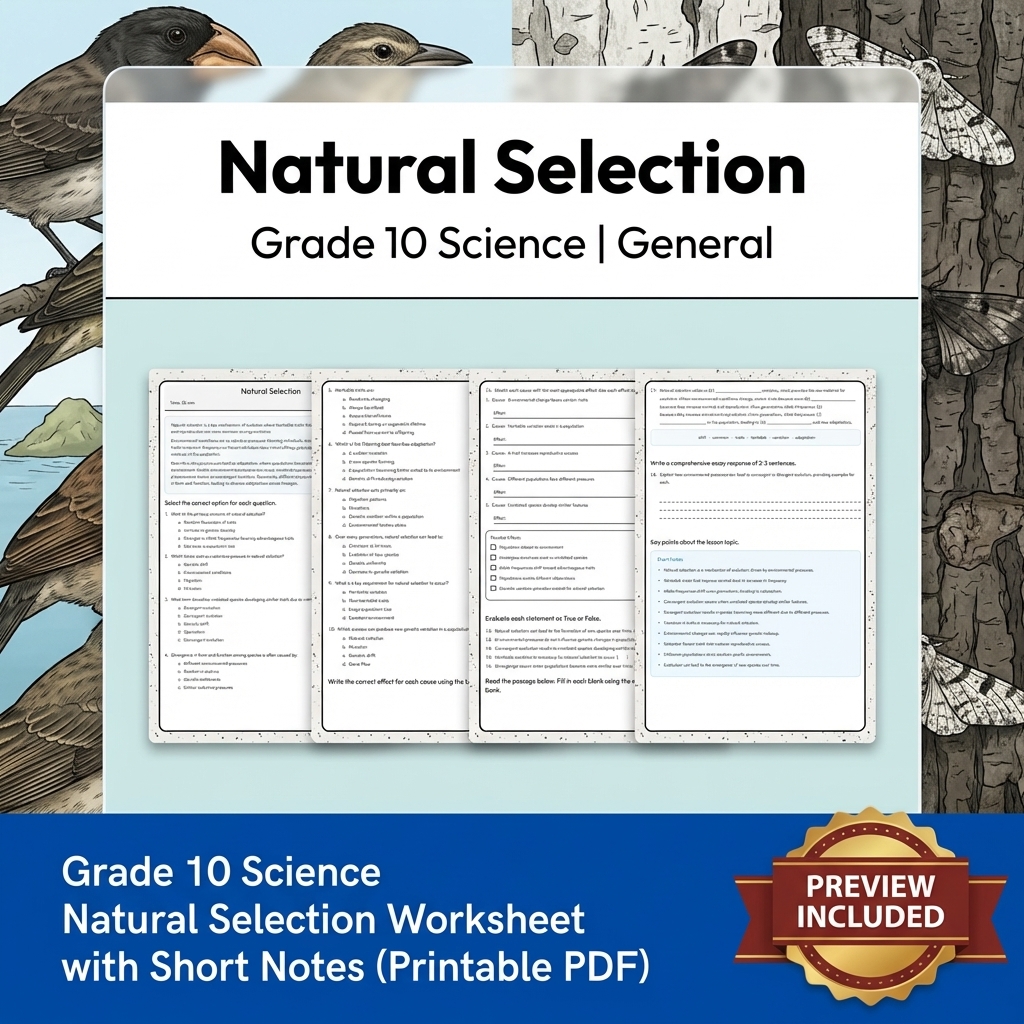 Grade 10 Science Modeling & Evidence Reasoning Full-Year Bundle | General — included worksheet 32