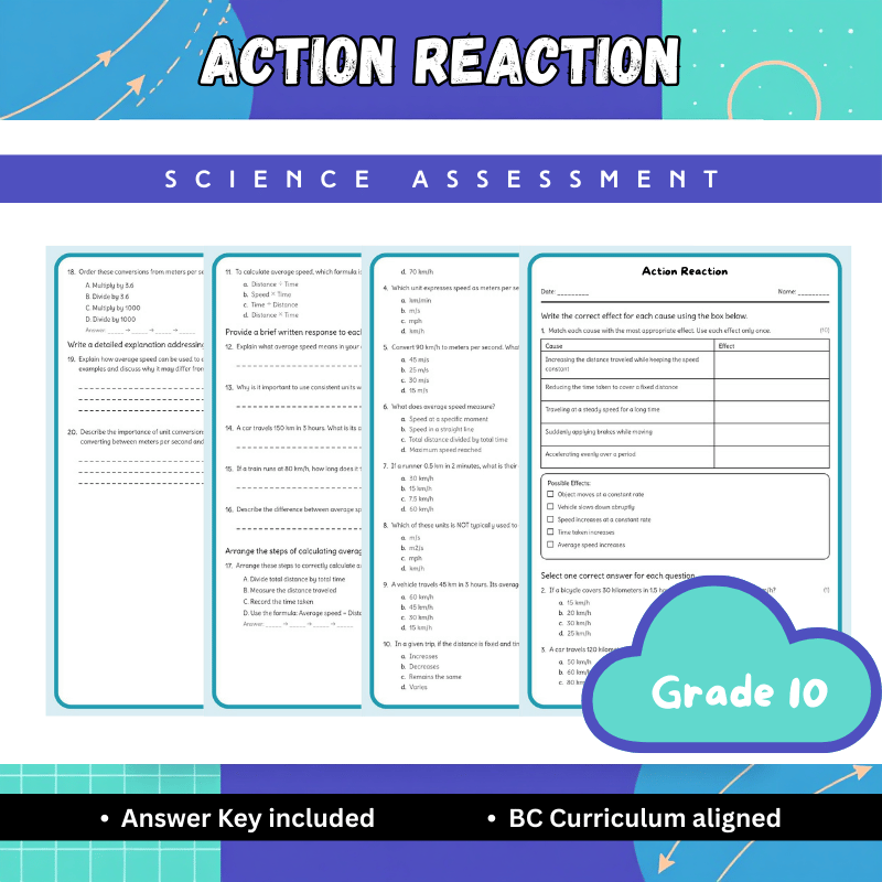Grade 10 Science science 1 worksheet — Grade 10 Science | Action-Reaction Forces Worksheet (Worksheet + Answer Key)