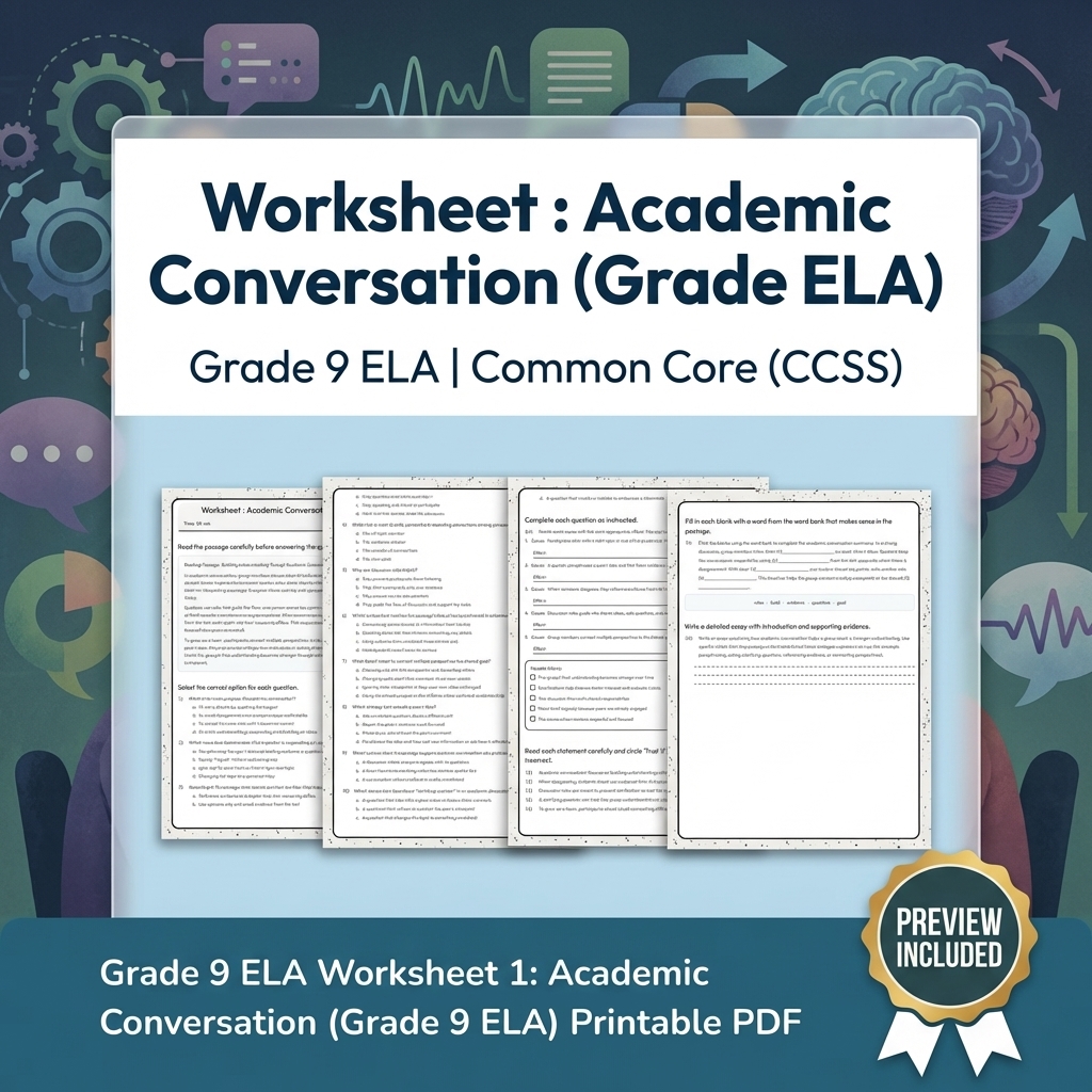 Grade 9 Speaker Reasoning & Source Integration ELA Lesson Bundle | CCSS — included worksheet 4