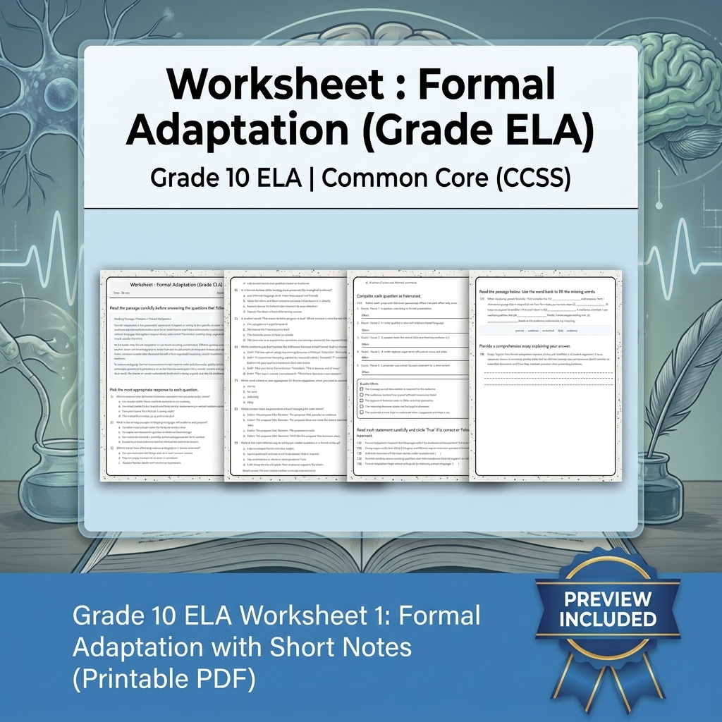 Grade 10 Source Integration & Writing Skills ELA Full-Year Bundle (CCSS) — included worksheet 37