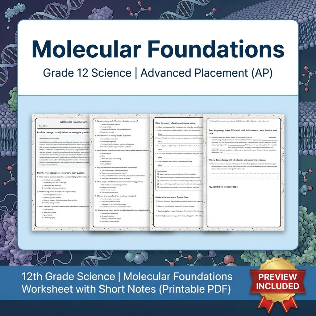 Grade 12 Science Worksheet Bundle – Physics & Biology Topics (PDF Collection) — included worksheet 48