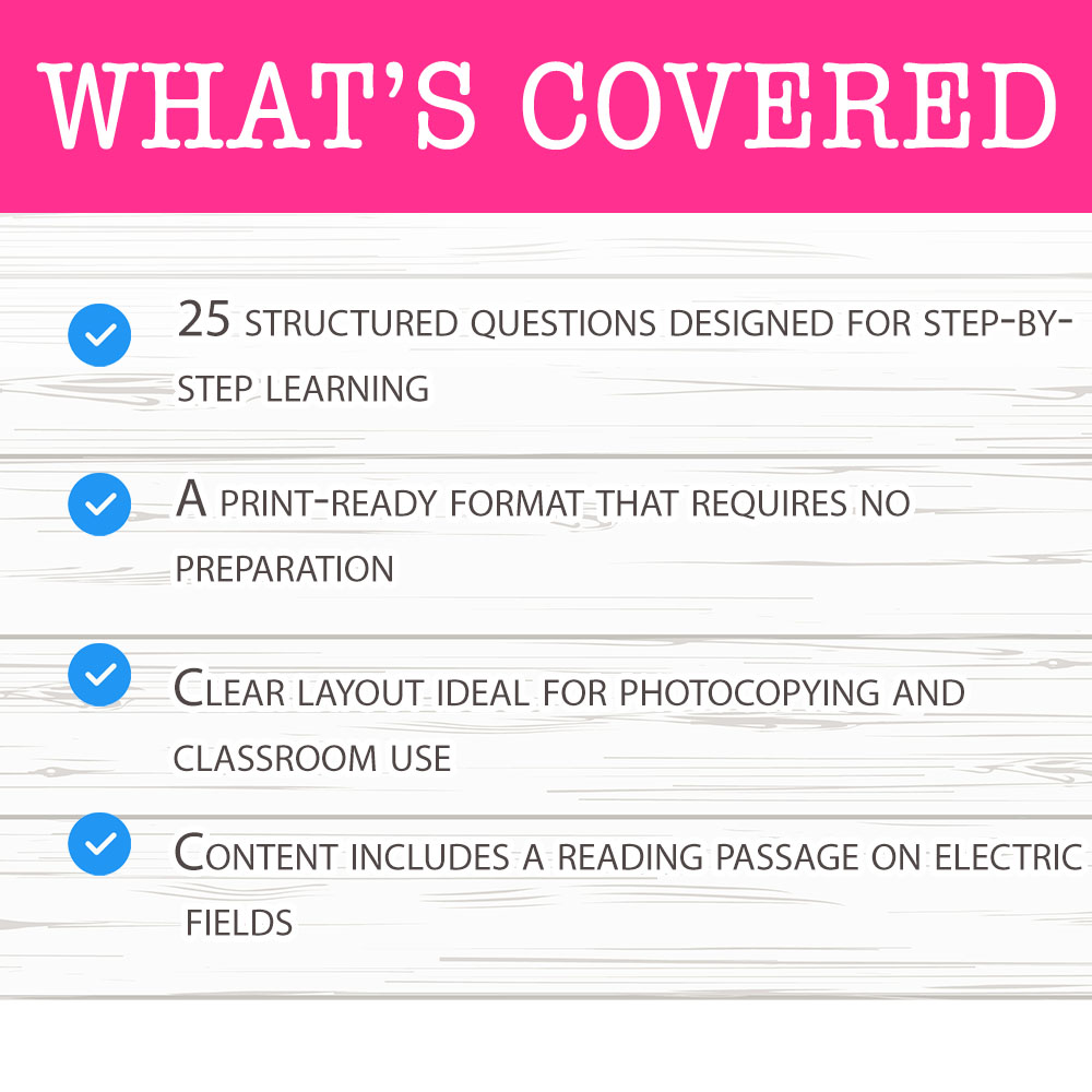Grade 10 Science worksheet mcq paper worksheet — Grade 10 Science — Worksheet MCQ Paper for Mastering Electric Fields — pa…