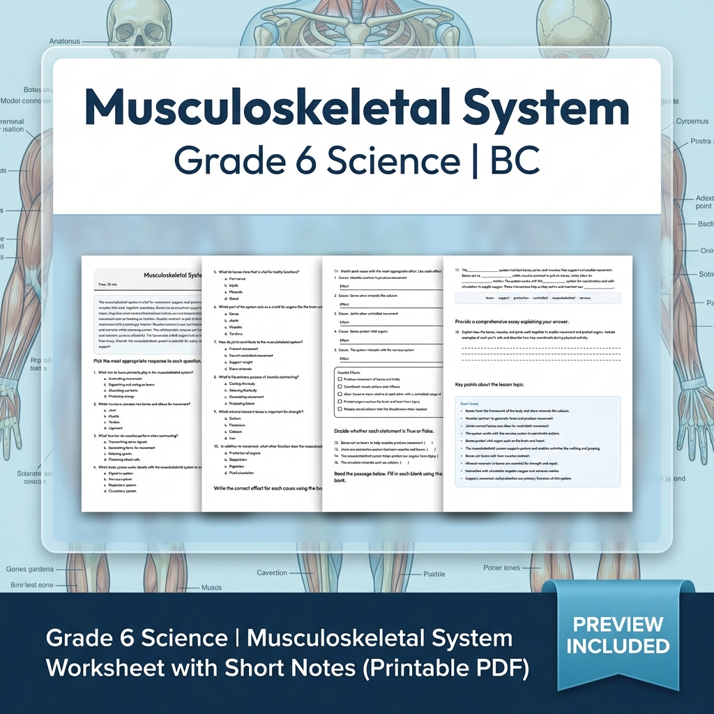 Grade 6 Science BC Ecosystems & Environmental Processes Worksheet Pack Full Year — included worksheet 48