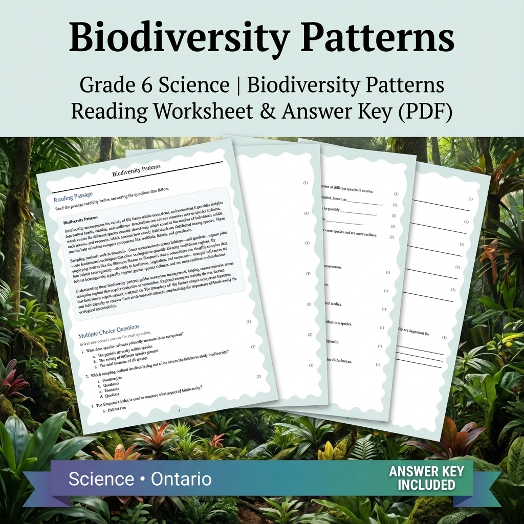 Grade 6 Science Unit Bundle – Ecosystems, Biodiversity & Environmental Impact — included worksheet 11