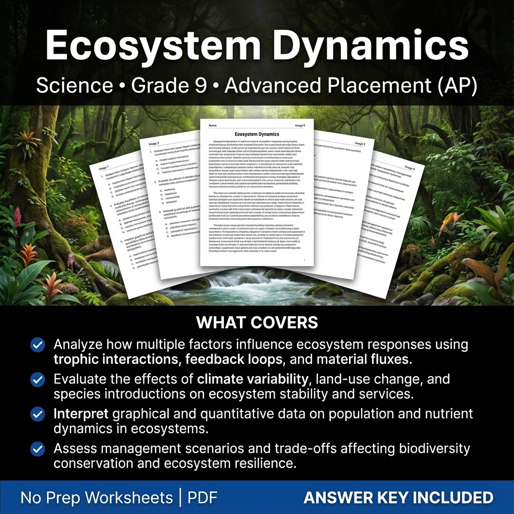 Grade 9 Science Worksheets Bundle | Physics, Earth Science & Biology  — included worksheet 38