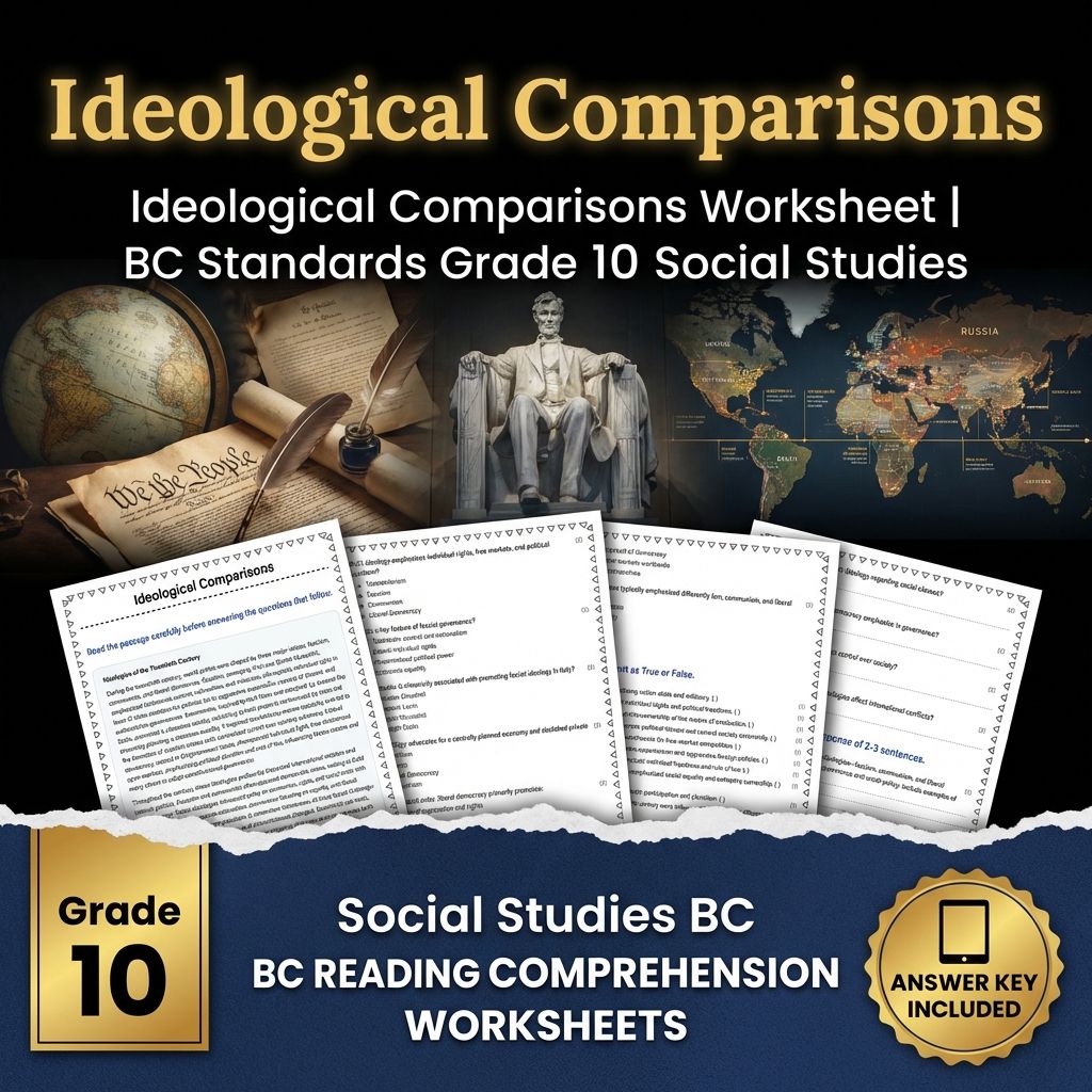 Ideological Comparisons Worksheet | BC Standards Grade 10 Social Studies