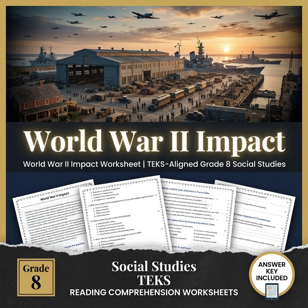 World War II Impact Worksheet | TEKS-Aligned Grade 8 Social Studies