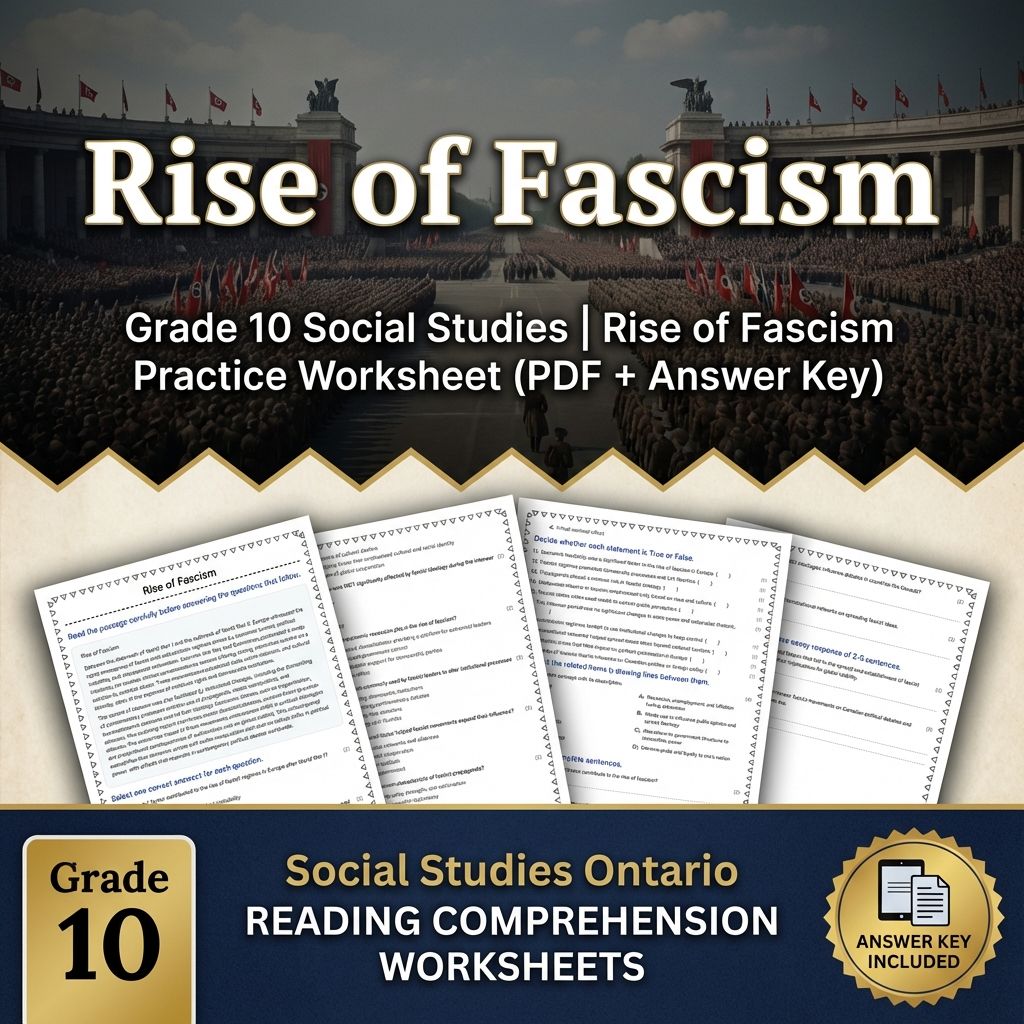 Grade 10 Social Studies | Rise of Fascism Practice Worksheet (PDF + Answer Key)
